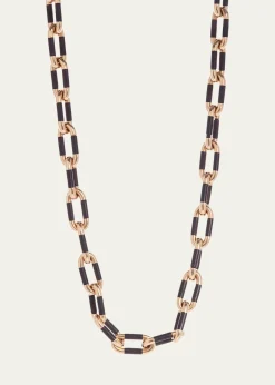 Sidney Garber18K Yellow Gold Ebony Oval Link Necklace