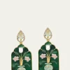 Silvia Furmanovich18K Yellow Gold Window Shape Malachite Earrings with Mother Of Pearl, Pink Opal, Chrysocolla, Diamonds and Prasiolite