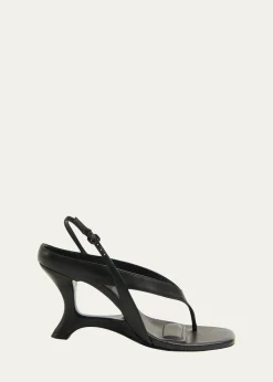 SIMKHAIDarya Leather Wedge Thong Sandals