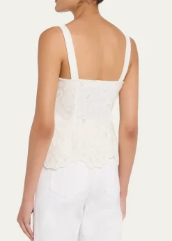 SIMKHAIMcKenna Embroidered Peplum-Hem Top