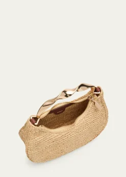 SIMKHAINixi Twist Raffia Top-Handle Bag