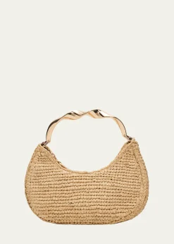 SIMKHAINixi Twist Raffia Top-Handle Bag