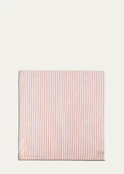 Simonnot GodardMen's Buren Cotton Stripe Pocket Square