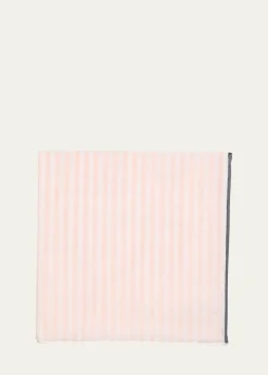 Simonnot GodardMen's Cotton Bengal Stripe Pocket Handkerchief
