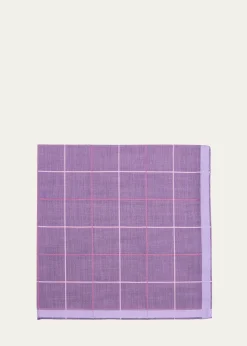Simonnot GodardMen's Quadrille Egyptian Cotton Pocket Square