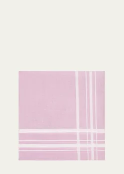 Simonnot GodardMen's Sonata Satin Check Cotton Pocket Square