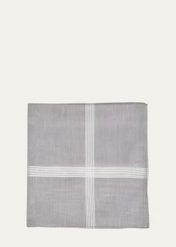 Simonnot GodardMen's Symphony Satin Check Handkerchief