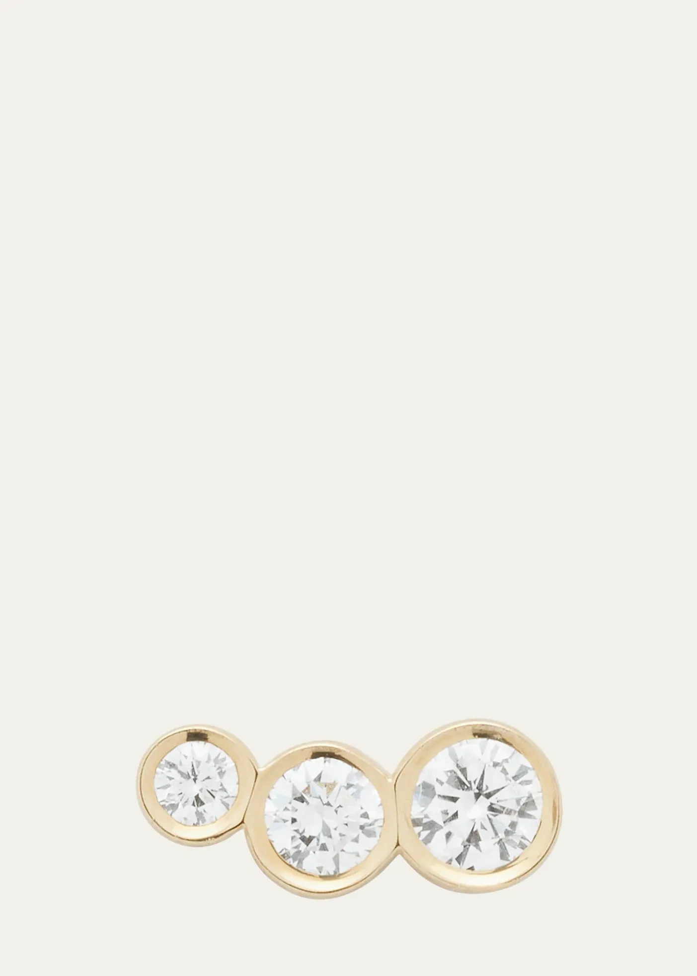 Sophie Bille BraheCroissant 18K Yellow Gold 3-Diamond Earring, Single, Right
