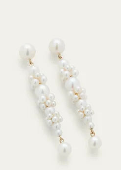 Sophie Bille BraheGrand Escalier de la Reine Pearl Cluster Drop Earrings in 14K Yellow Gold