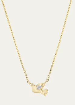 Sorellina18K Yellow Gold Diamond Dove Necklace