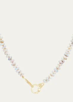 SorellinaOpal Beaded Necklace with Diamond Clasp