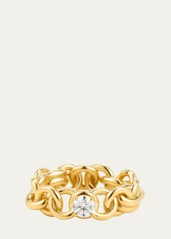 Spinelli KilcollinLarge Fused Serpens Ring with 5mm White Diamond