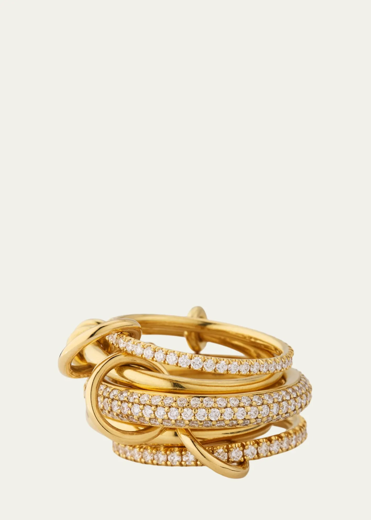 Spinelli KilcollinVenus 18K Yellow Gold 5-Link Ring with Diamonds