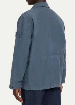 Stone IslandMen's Ghost Linen-Blend Field Jacket