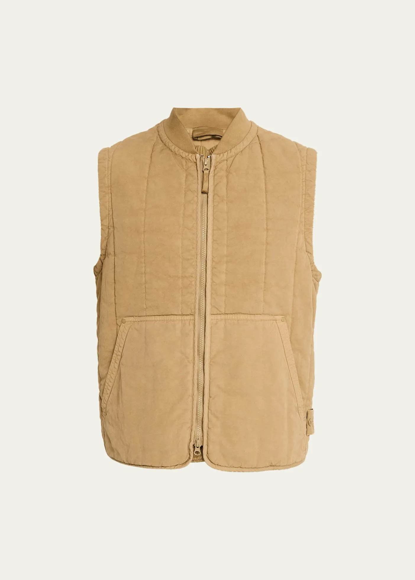 Stone IslandMen's Cotton and Flax Full-Zip Vest
