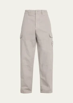 Stone IslandMen's Cotton and Linen Cargo Pants