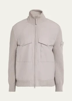 Stone IslandMen's Wool and Cotton Hybrid Knit Blouson