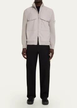 Stone IslandMen's Wool and Cotton Hybrid Knit Blouson