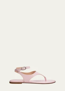 Stuart WeitzmanMarley Nappa Leather Flat Thong Sandals
