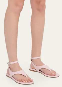 Stuart WeitzmanMarley Nappa Leather Flat Thong Sandals