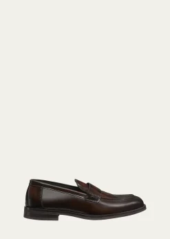 Stuart WeitzmanMen's Club Brushed Leather Slip-On Loafers