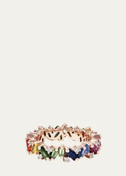 Suzanne Kalan18K Rose Gold Sapphire and Diamond Frenzy Eternity Band Ring