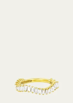 Suzanne Kalan18K Yellow Gold Curved Baguette Diamond Ring