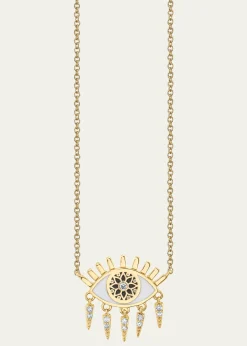 Sydney Evan18In Necklace With Kaleidoscope Fringe Evil Eye Necklace