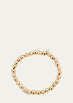 Sydney Evan14k Beaded Diamond Wheel Bracelet