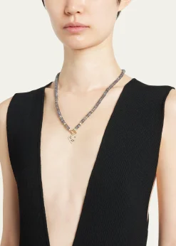 Sydney Evan14K Diamond and Labradorite Necklace with Icon Heart Charm