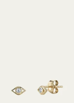 Sydney Evan14k Diamond Evil Eye Stud Earring, Single