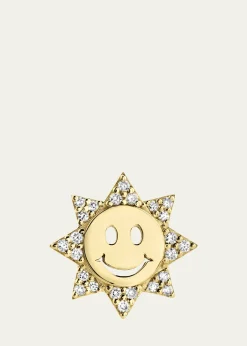 Sydney Evan14k Diamond Happy Face Single Sun Stud Earring