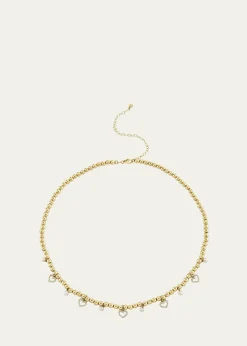 Sydney Evan14K Diamond Heart and Pearl Charm Necklace