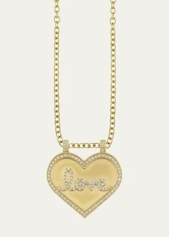 Sydney Evan14K Diamond Love Script Heart Necklace