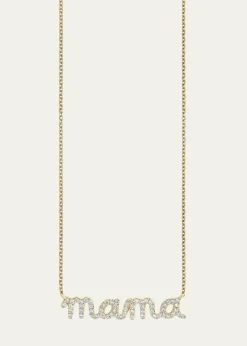 Sydney Evan14k Diamond Mama Script Necklace