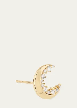 Sydney Evan14k Gold Cocktail Crescent Moon Stud