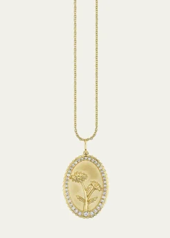 Sydney Evan14K Gold Diamond Birth Flower Charm Necklace, April