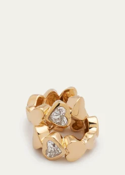 Sydney Evan14k Gold Diamond Hearts Hoop Earrings