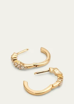 Sydney Evan14k Gold Diamond Huggie Hoop Earrings