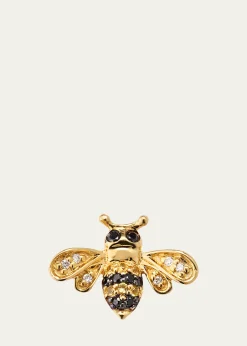 Sydney Evan14k Gold Diamond & Sapphire Bee Stud Earring (Single)
