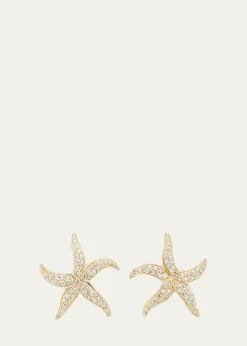 Sydney Evan14K Gold Diamond Starfish Stud Earrings