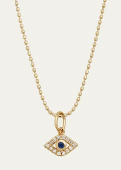 Sydney Evan14k Gold Tiny Evil Eye Charm Necklace