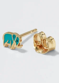 Sydney Evan14k Mini Elephant Enamel Single Stud Earring