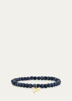 Sydney Evan14K Tiny Hummingbird on Sapphire Stretch Bracelet