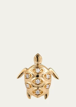 Sydney Evan14K Turtle Earring with Marquise Eye Shell, Single