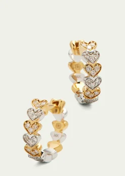 Sydney Evan14k Two-Tone Gold Diamond Heart Huggie Earrings