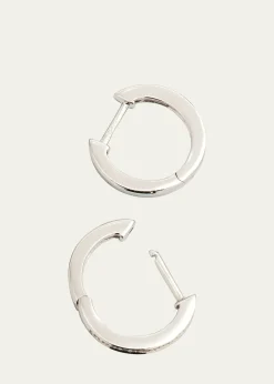 Sydney Evan14k White Gold Diamond Huggie Hoop Earrings