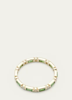 Sydney Evan14K Yellow Gold Diamond and Emerald Eternity Ring
