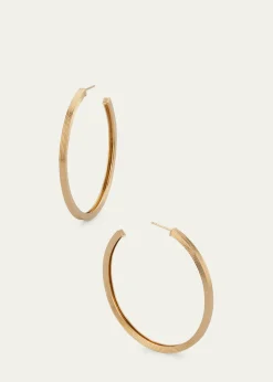 Sydney Evan14K Yellow Gold Fluted Hoop Earrings