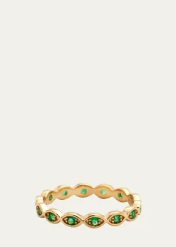 Sydney Evan14k Yellow Gold Marquis Emerald Eternity Ring